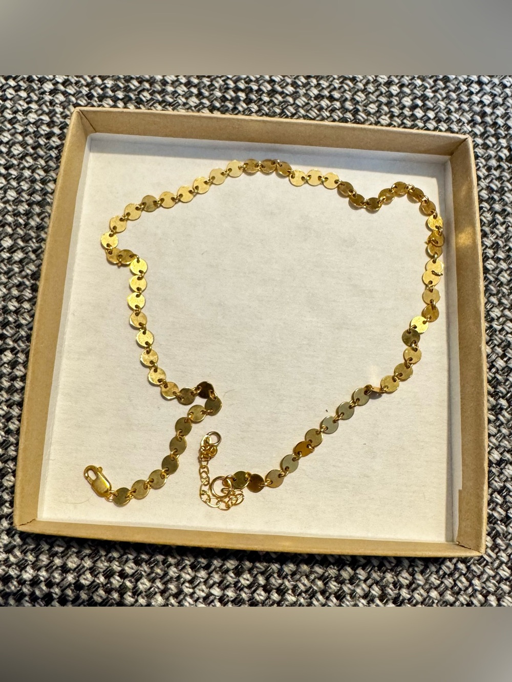 Gold Disc Link Necklace